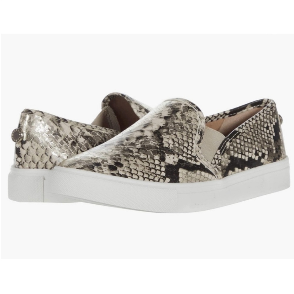 Steve Madden Symba Silver & Black Snakeskin Slip On Sneakers